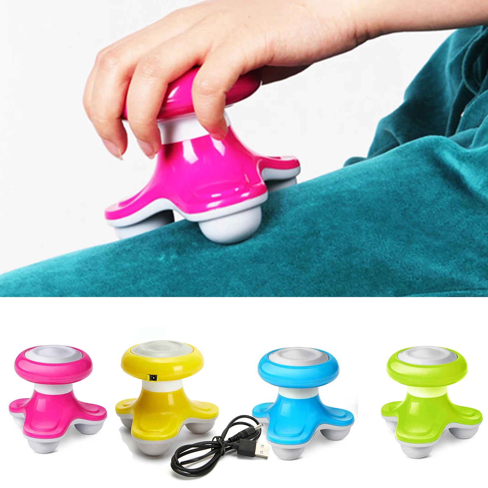 Волновой вибрационный массажер с ручкой USB-батарея массаж всего тела шея талия