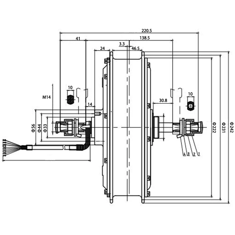 Задняя часть электровелосипеда 48/60/72 в 3000 Вт |