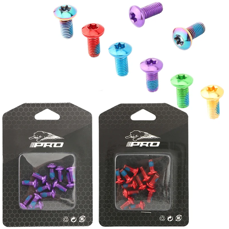 

Colorful Bicycle Disc Brake Rotor Bolts 12PCS T25 M5x11.5mm MTB Bike Alloy Steel Disc Brake Rotor Fixing Screws accessories