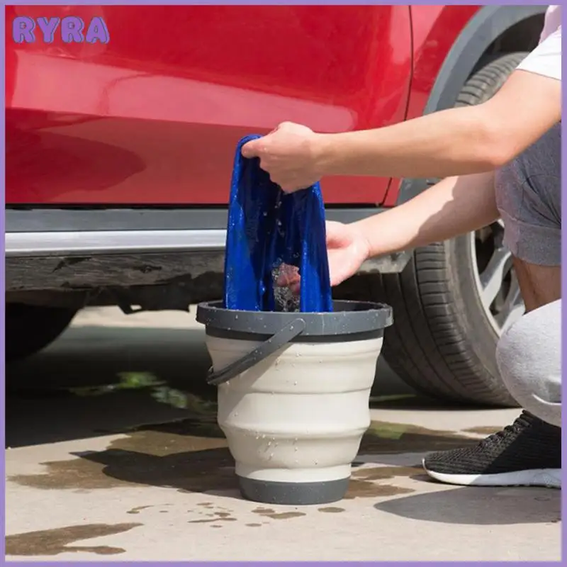 

Портативное складное компактное ведро 8 л, туристическое ведро для рыбалки на открытом воздухе, ведро для мытья автомобиля, круглый контейнер для хранения воды