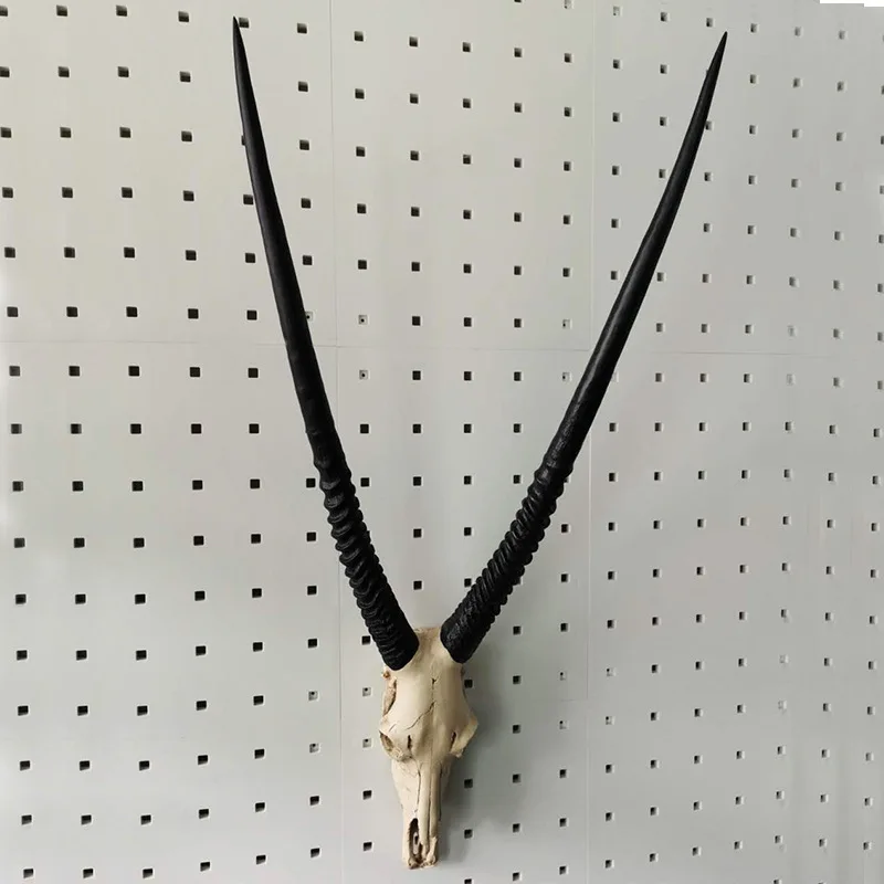 

1:1 Antelope Goat Bull Skull Black Resin Artificial Simulation 3D Animal Head African Retro Wall Wall Hanging Home Decoration