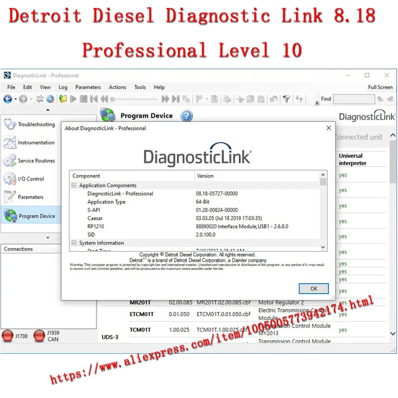 2023 Детройт дизельное диагностическое соединение DDDL 8,18 профессиональный уровень 10 + Устранение неисправностей 2023,06