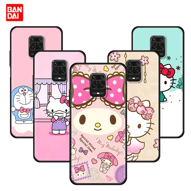 

Cover Case for Xiaomi Redmi Note 7 8 9 9s 10 11 8T 11T Pro Plus 5G 4G Accessorie Shockproof Capinha Cartoon Hello Kitty Cat