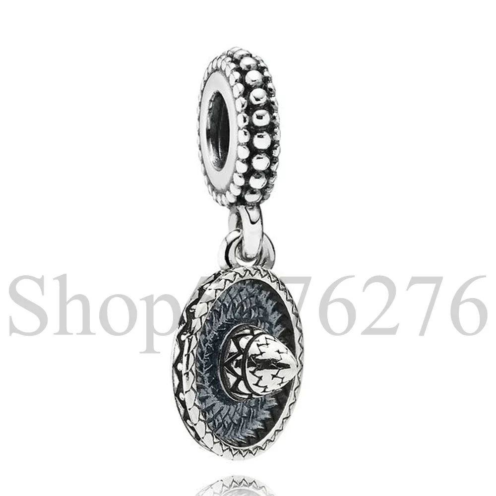 Бусина из стерлингового серебра 925 пробы Viva Mexico Sombrero Costa Rica Travel Dangle Charm Fit Pandora