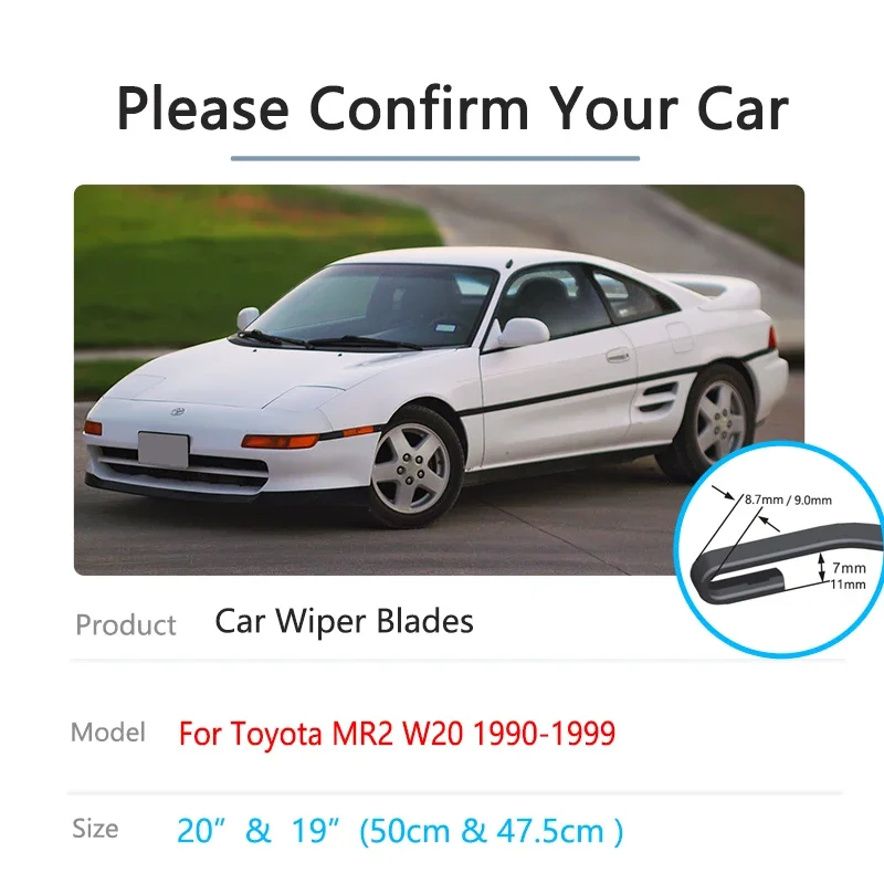 Для Toyota MR2 MR W20 1990 ~ 1999 безрамные зимние щетки стеклоочистителя резиновые для