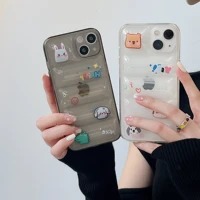 for iphone 13 12 11 pro max x xs max xr 7 8 plus cute pattern clear down jacket phone case the puffer soft silicone back cover