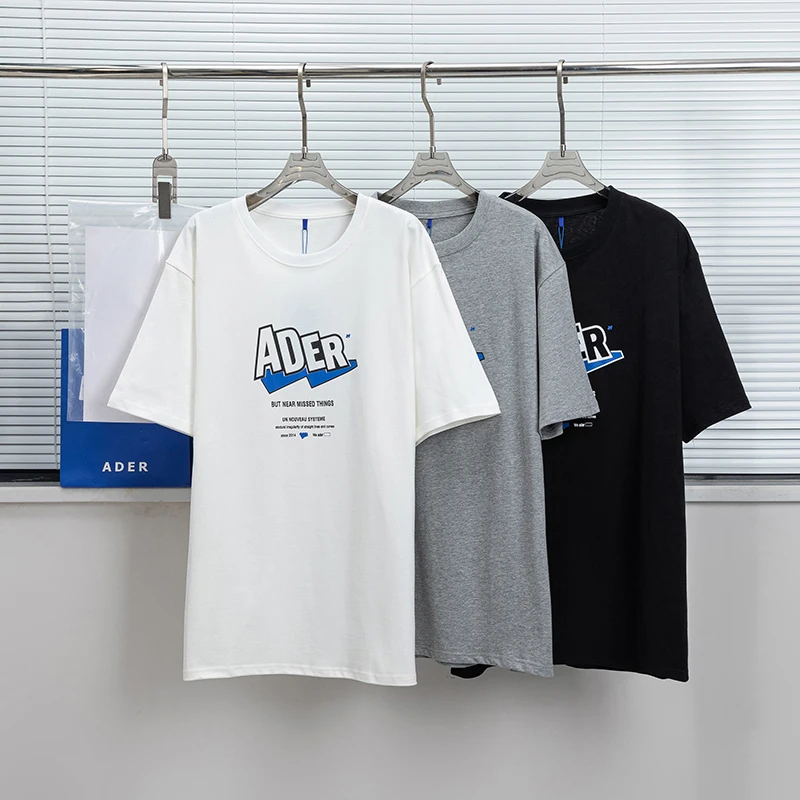 

ADER ERROR Ladder Logo T Shirt Men Women 1:1 High Quality Cotton Tee Lightning Print Summer T-SHIRT