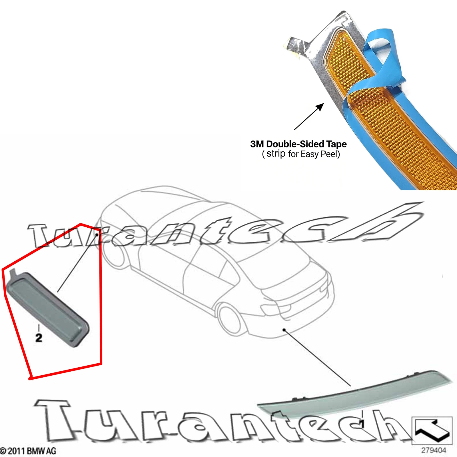 Фото Боковые светоотражатели для BMW 6 серии M6 F12/F13/F06 2012-2018 годов выпуска, подходят для 640d, 640i, 650i, кабриолетов и гран-купе, передний бампер. №2