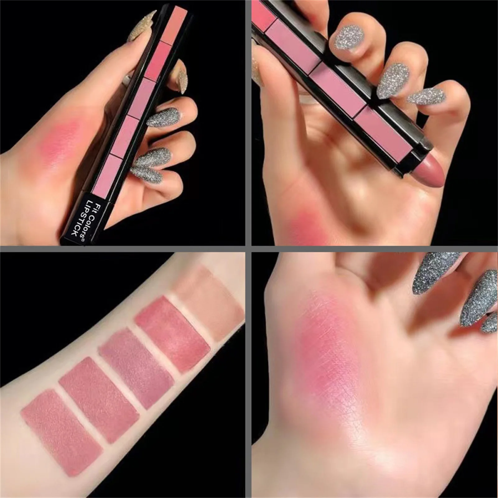 

5pcs/set Mini Lip Set Matte Non-stick Non-Fading Lipsticks Cosmetics Lip Care Makeup Gift for Girls Portable Stick in One