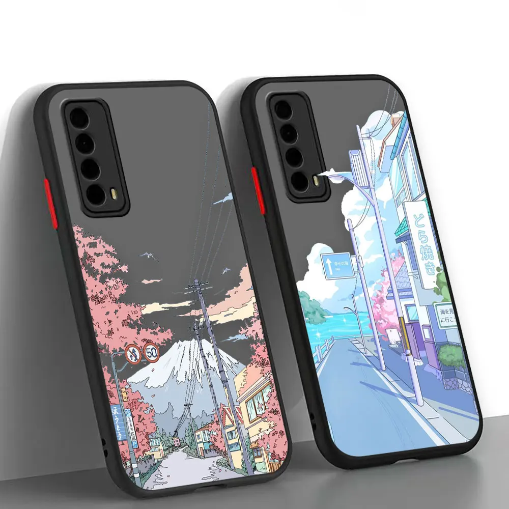 

Matte Case Funda For HUAWEI NOVA 4 5 5I 6 4G 5G 7 7I 8 8SE 10 P40 P50 MATE 40 PRO PLUS Clear Case Cherry Blossom Trail in Japan