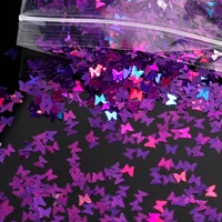 ultrathin 3mm butterfly sequins laser glitter nail sequin paillettes butterfly shape nail glitter flakes holo manicure ornament