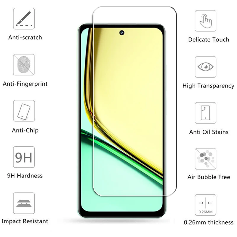 Полноразмерное стекло для Realme C67 закаленное защита экрана Защитная пленка