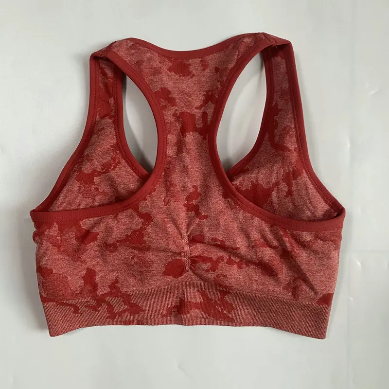 Бесшовный Камуфляжный бюстгальтер для йоги с широкими полосками - купить по