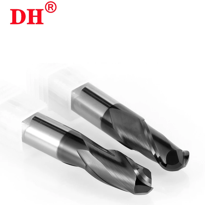 

HRC55 2-зубая фреза из карбида вольфрамовой стали, шаровая концевая фреза с нанопокрытием, механическая обработка с ЧПУ, концевые фрезы, инструменты
