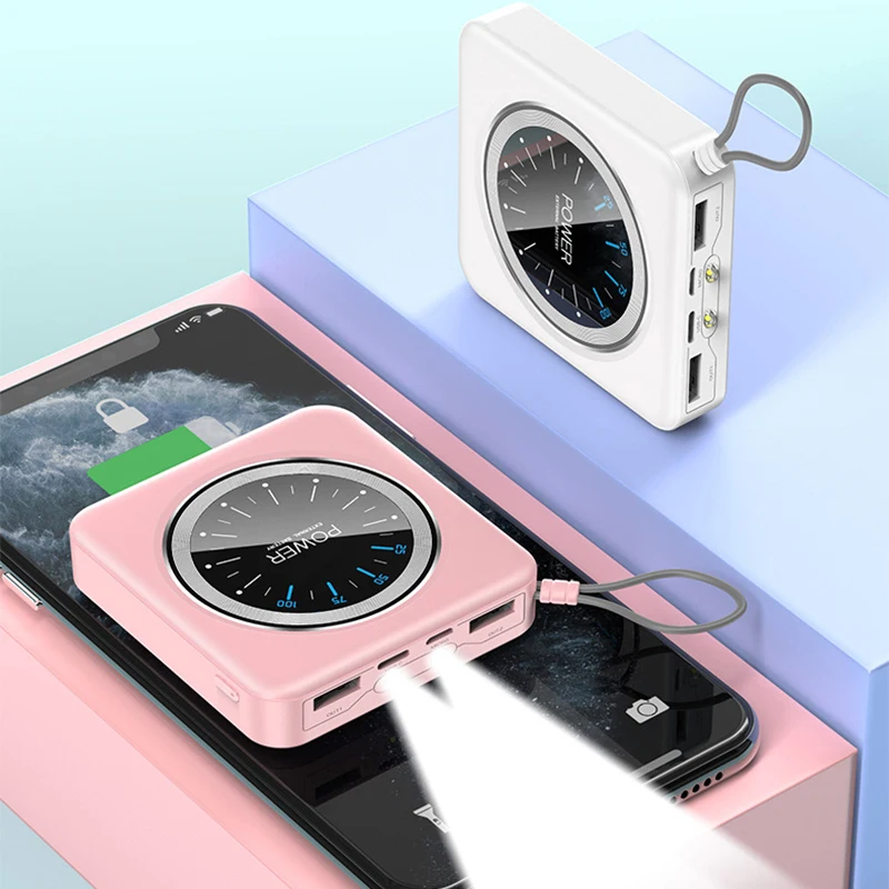 portable 30000mah mini power bank two way fast charging simple style 2 usb external battery charger for xiaomi samsung iphone free global shipping