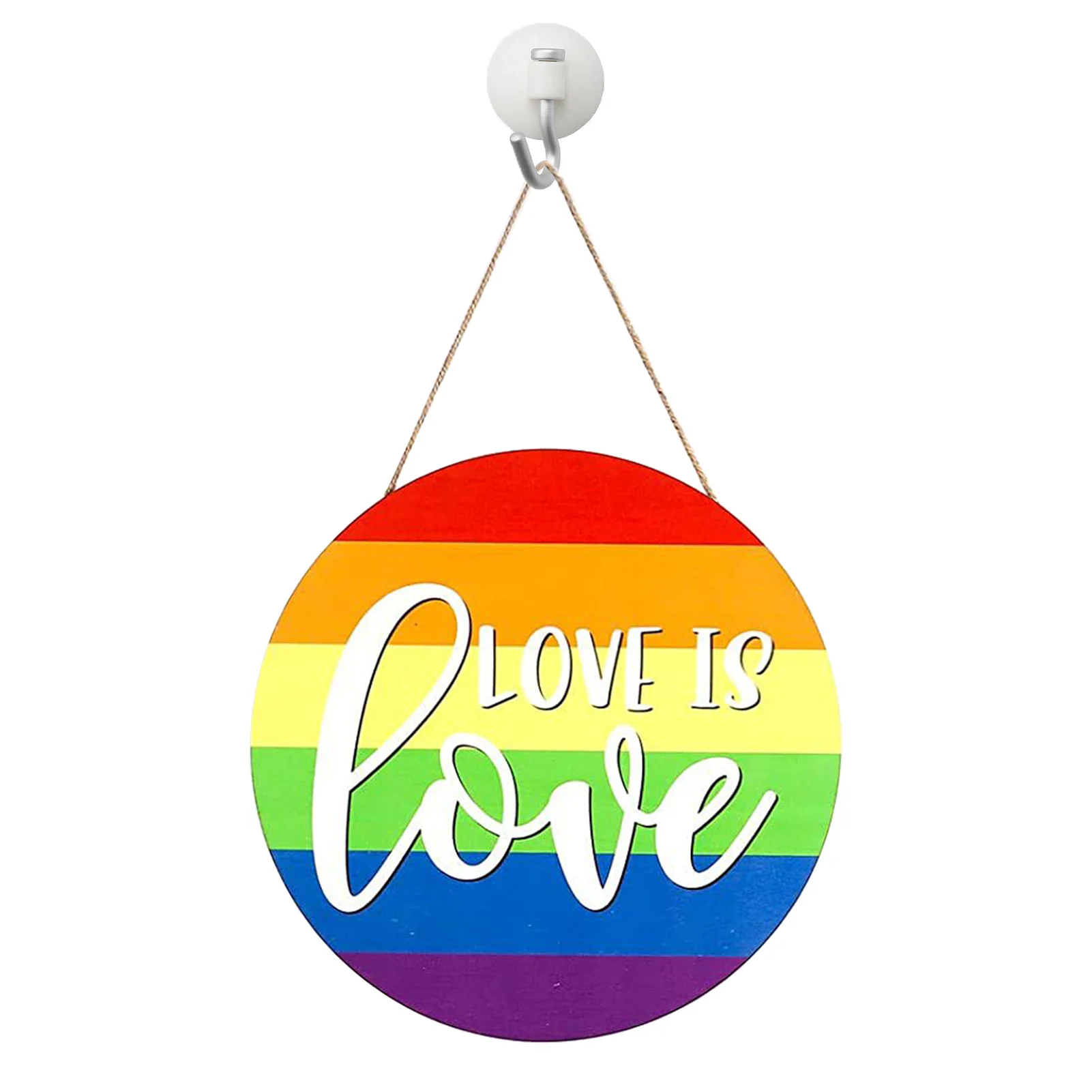 

Декоративные уличные знаки Pride, деревянные радужные приветственные знаки для домашнего декора, круглая надпись Love Is Love Pride, настенная печатн...