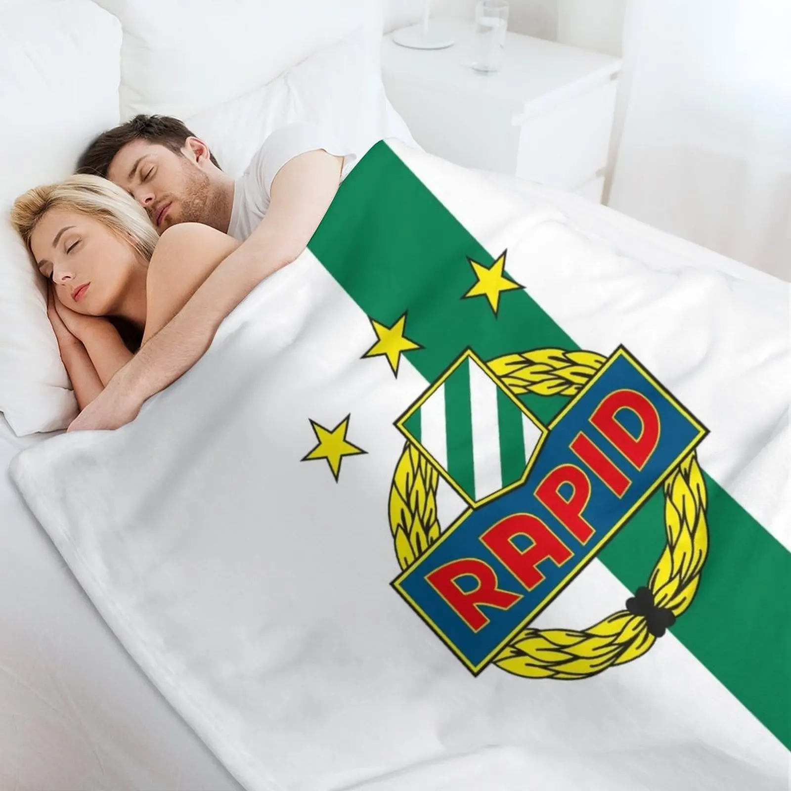 Фото Вентиляторы футбола Rapid Wien, ультраса хулиганы, Австрия, большое одеяло, очень большое одеяло для декоративного дивана, теплые зимние одеяла №5