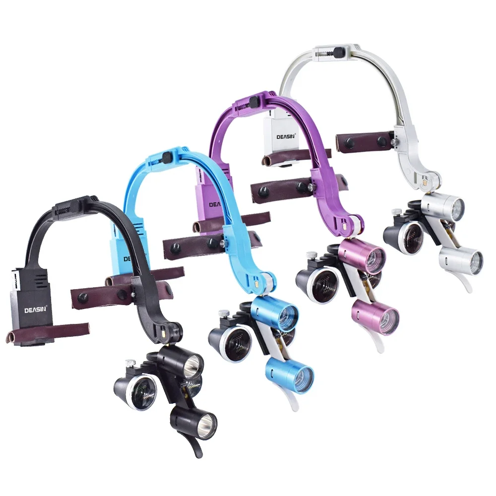 Горячий красочный 2 5X 3 Den tal светодиодный головной светильник увеличительное