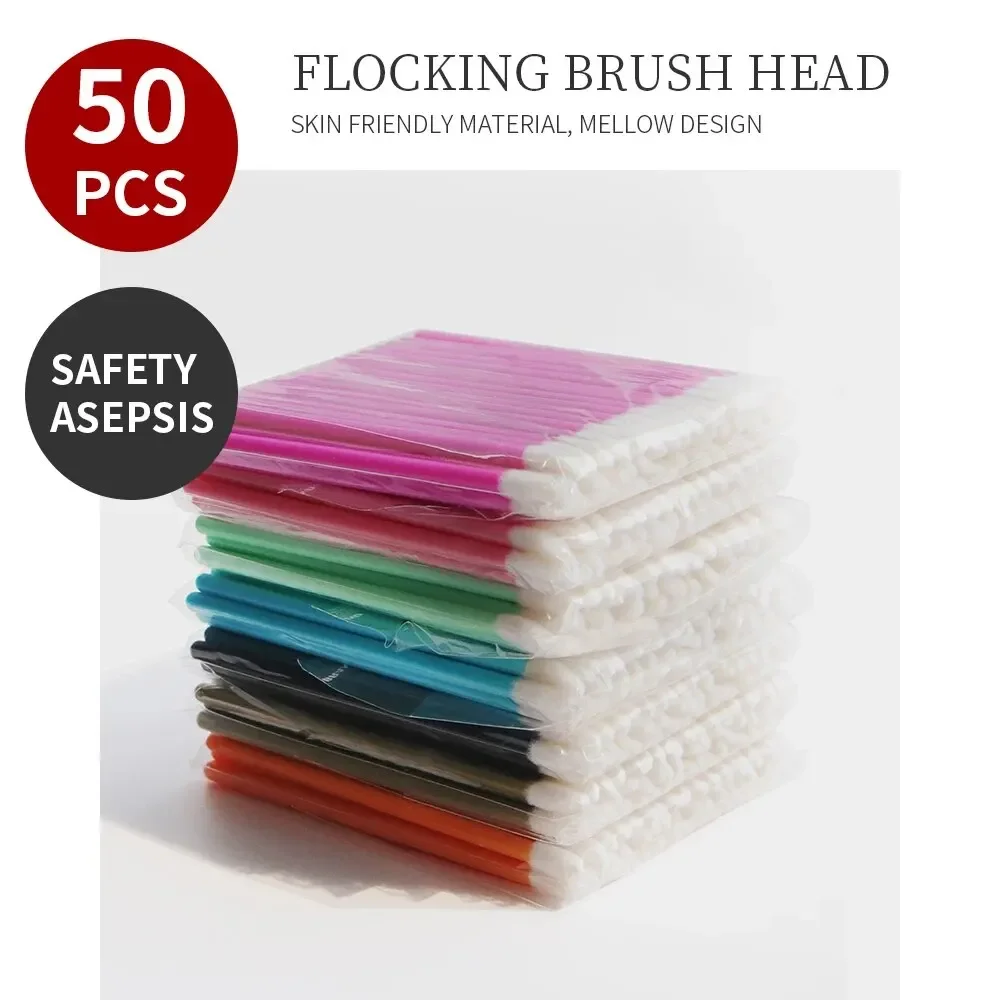 50 шт. одноразовые кисти для ресниц и бровей блестящие тампоны кисть тени век туши