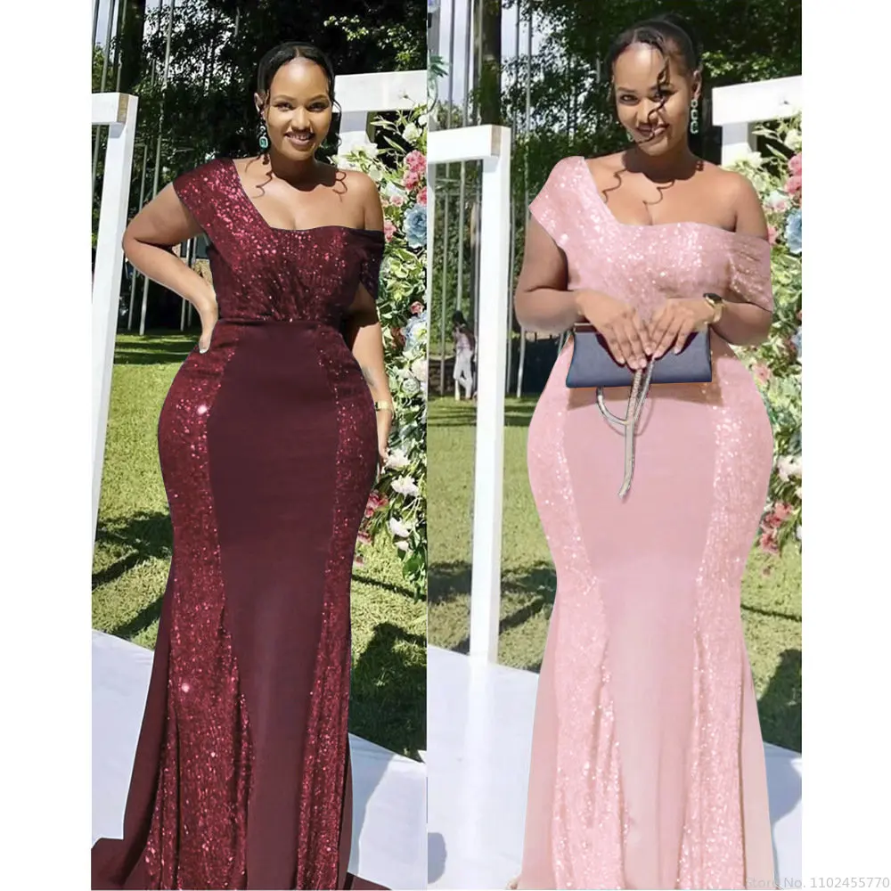 

Elegant Ladies Clothes Slim Robes Long Wedding Evening African Dresses for Women Dashiki Ankara Split Dress