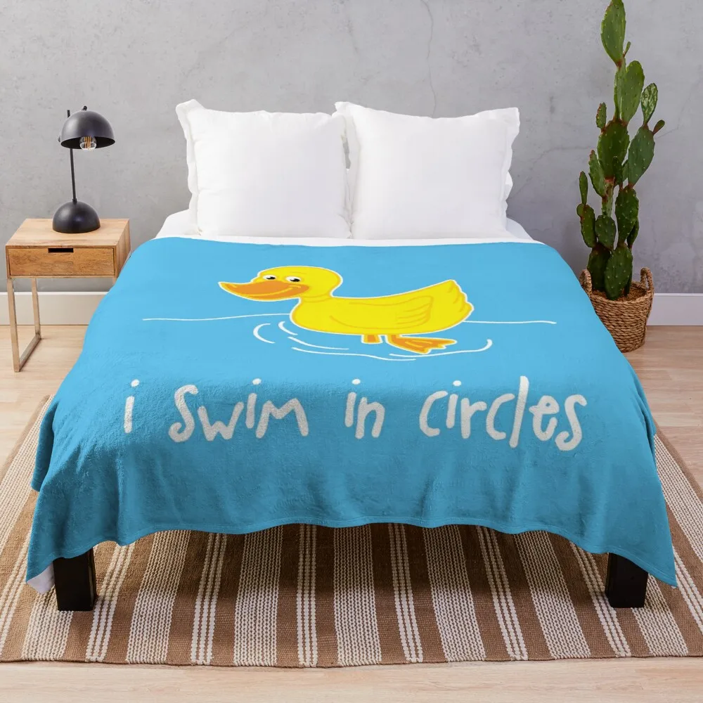 

Я Плаваю в кругах, анти-пилинг, Фланелевое пушистое одеяло, гобелен для покрытия дивана, покрывало