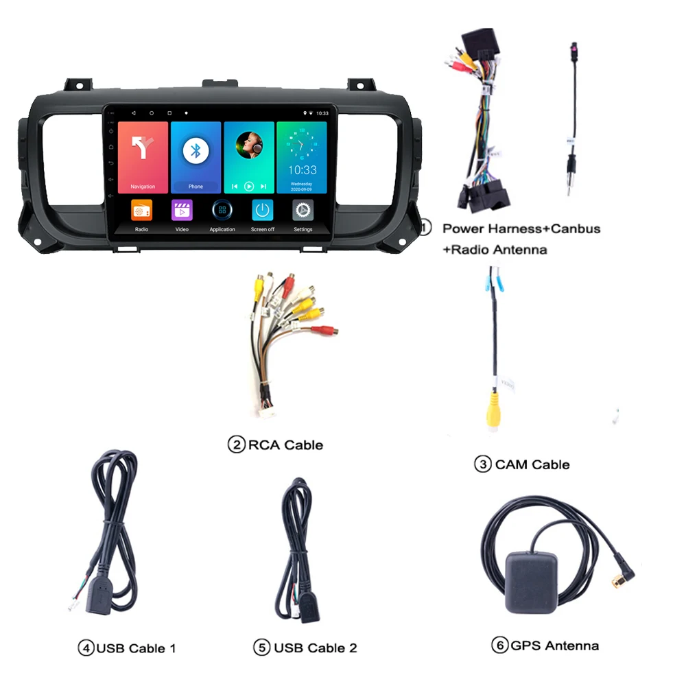 Для Citroen Jumpy 3 SpaceTourer Peugeot Expert Toyota Proace 2016 - 2021 2 Din Android GPS мультимедийный плеер Carplay 4G WiFi