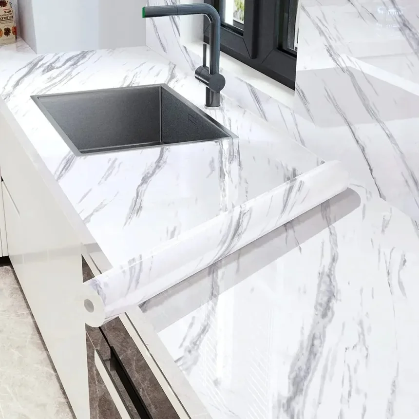 Мраморные плесени 80 см современные самоклеящиеся водонепроницаемые настенные