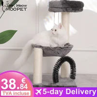 hoopet pet cat tree toy condo cat climbing tower multi layer with hammock cat house furniture scratching solid wood post for cat