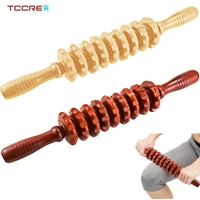 2pcsset wood massage tools handheld muscle release roller body massage tools wooden massage roller with massage trigger point