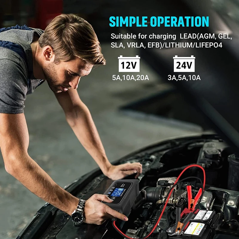 Умное зарядное устройство HTRC 12 В/20 А 24 В/10 свинцово-Кислотное (AGM/Gel/SLA.)