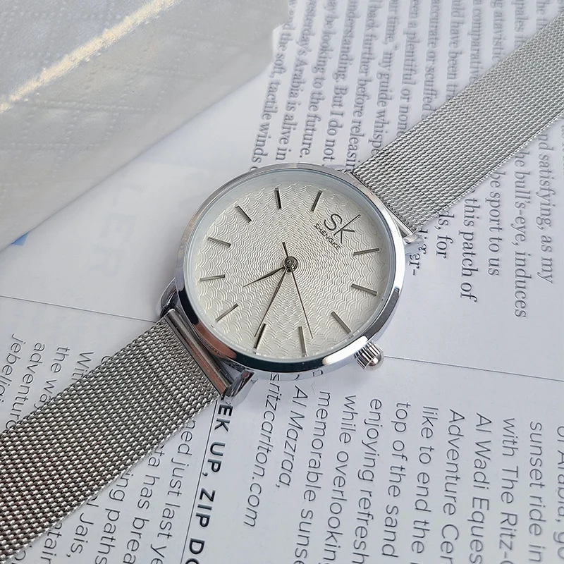 Часы наручные SK женские из нержавеющей стали брендовые Роскошные повседневные