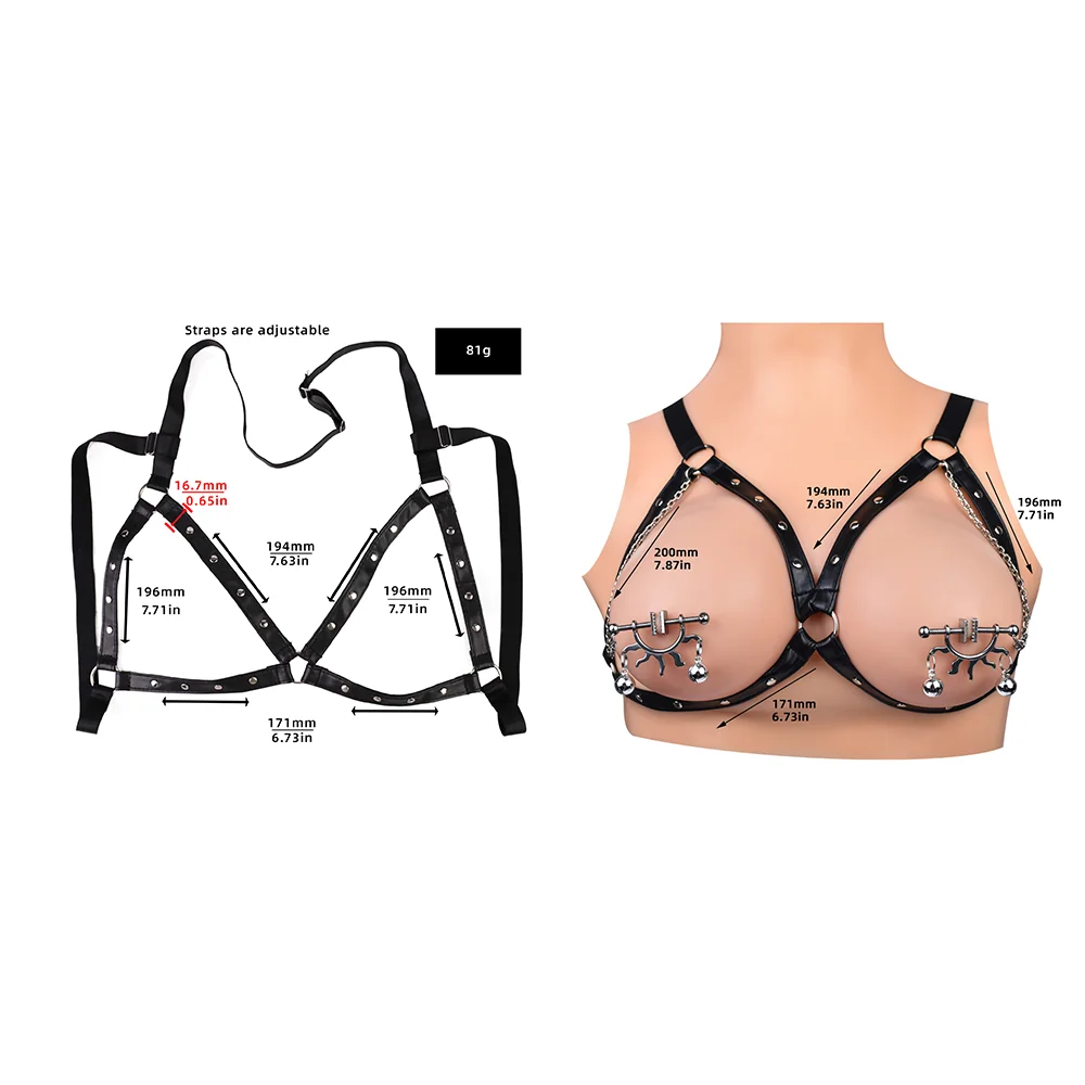 Ослепительный зажим для сосков LUUK из нержавеющей стали с цепочкой Регулируемый