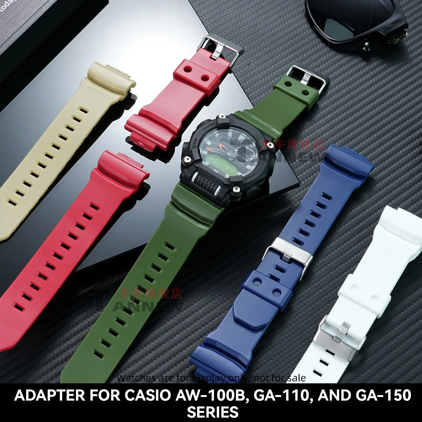 Фото Силиконовый ремешок для часов Casio G-Shock GAW-100B GA-110 GA-150 GA-200 GD-100 GLS-100, мягкий резиновый ремешок для мужчин, замена штатного. №1
