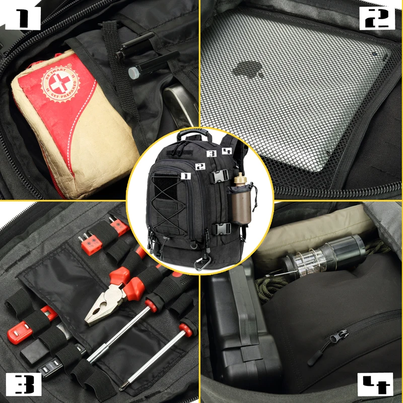 Extra Large 60L Tactical Backpack for Men Women Outdoor Water Resistant Hiking Backpacks Travel Backpack Laptop Backpacks 6
