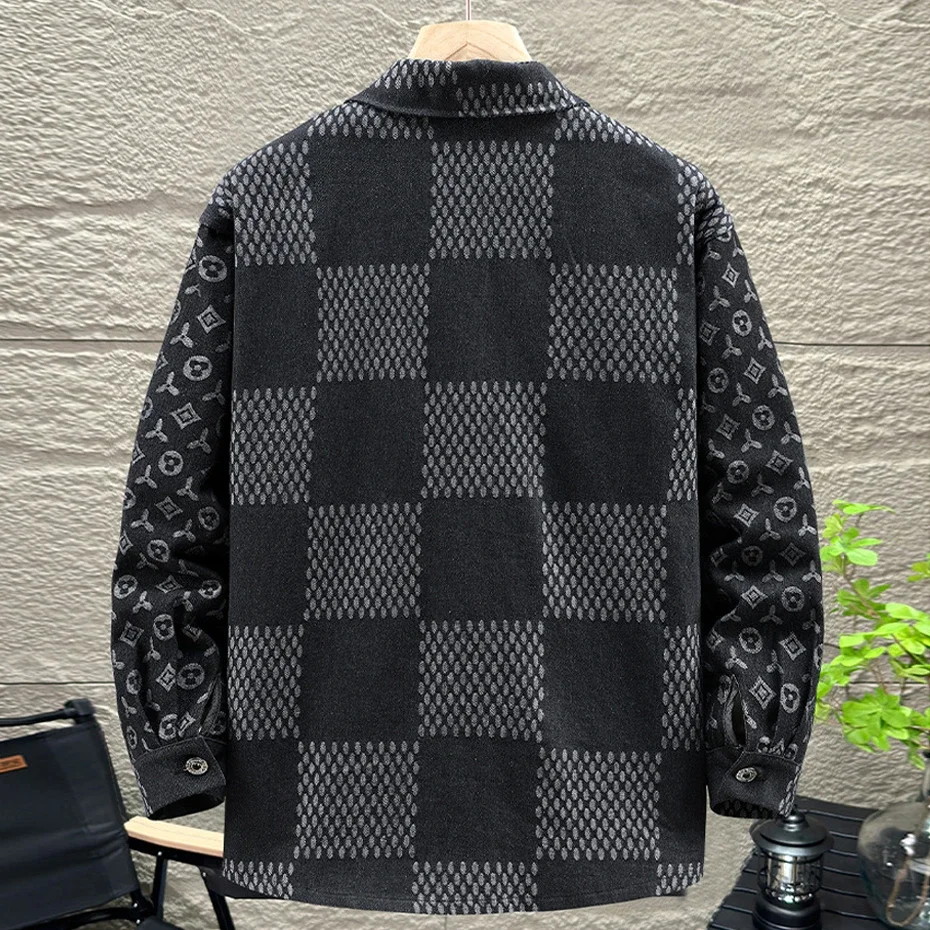 Мужская винтажная джинсовая куртка в клетку размеры 10XL 11XL