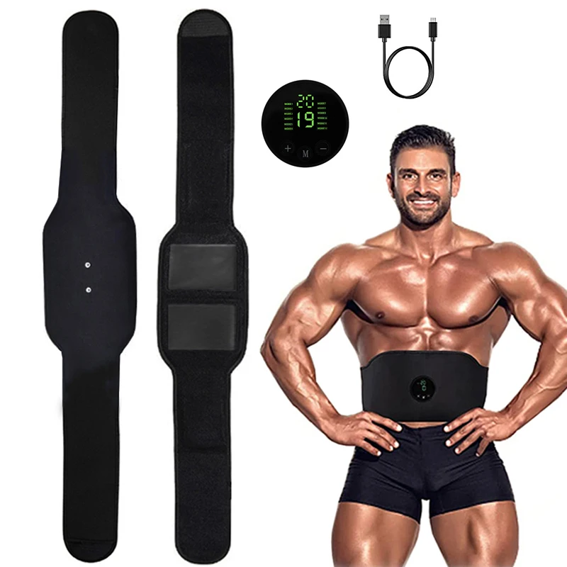 

Muscle Trainer Belt Waist Recharge Stimulator Abdominal Unisex Home Support Belt Slimming Muscle Training Device Fitness