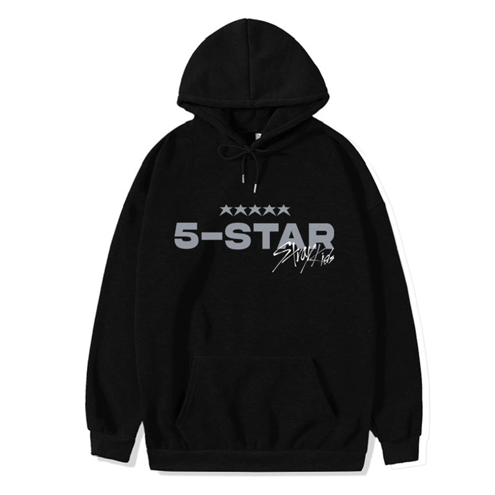 

Harajuku Women Sweatshirts Kpop Stray Kids 5-Star Fashion Hoodie Loose Men's Sweatshirt Winter Fleece Oversized Top Clothes Y2K