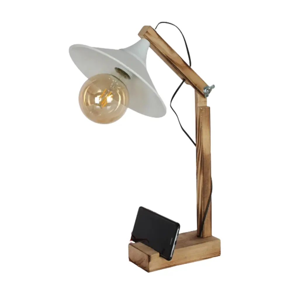 

Hectic London White Table Lamp Wood
