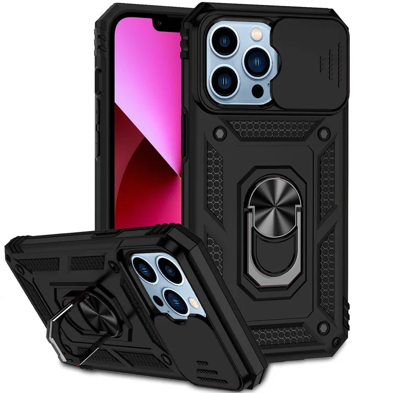 

ECHOME 360° Rotate Kickstand Sturdy Shockproof Cover for IPhone 14 13 Pro Case Magnetic Absorption Heavy Duty with Camera