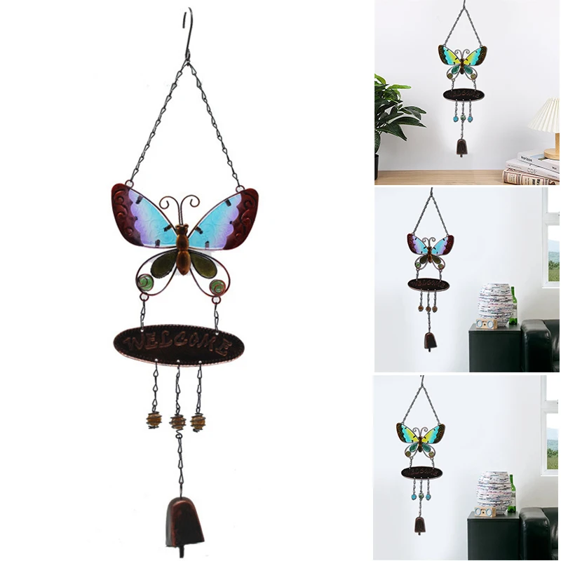 

Wind Chime Pendant Metal Butterfly Wind Chimes Garden Outdoor Decorative Hanging Pendant Housewarming Gift STTA889