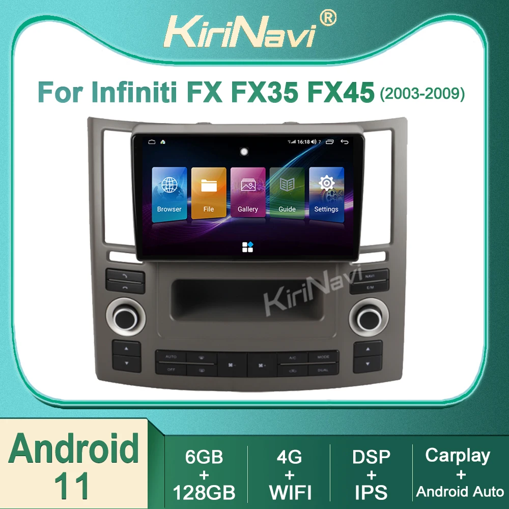 Kirinavi For Infiniti FX FX35 FX45 2003-2009 Android 11 Auto Navigation GPS Car Radio DVD Multimedia Video Player Stereo 4G DSP