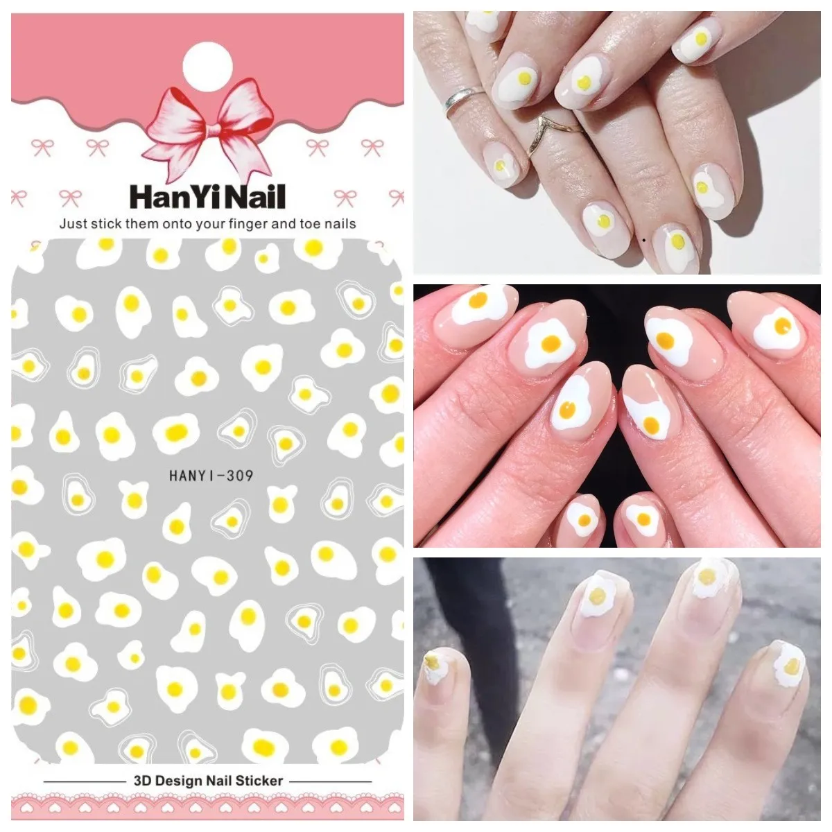 

Популярные Стикеры для ногтей HANYI 309, желтые яичные желтки, 3D стикеры для наращивания ногтей с клеем на спине, для самостоятельного изготовле...