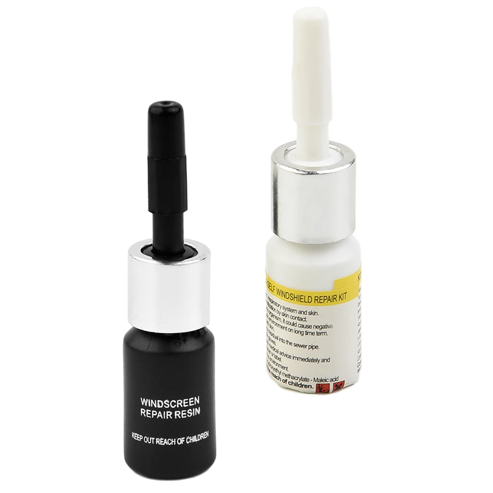 

New Parts Reapir Fluid 2PCS Car Long Crack Practical Set3ml/bottle Solution Windshield Glass Black &White Accessories