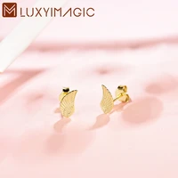luxyimgaic 925 sterling silver wing stud earrings for women wedding engagement flower earring luxury fine jewelry