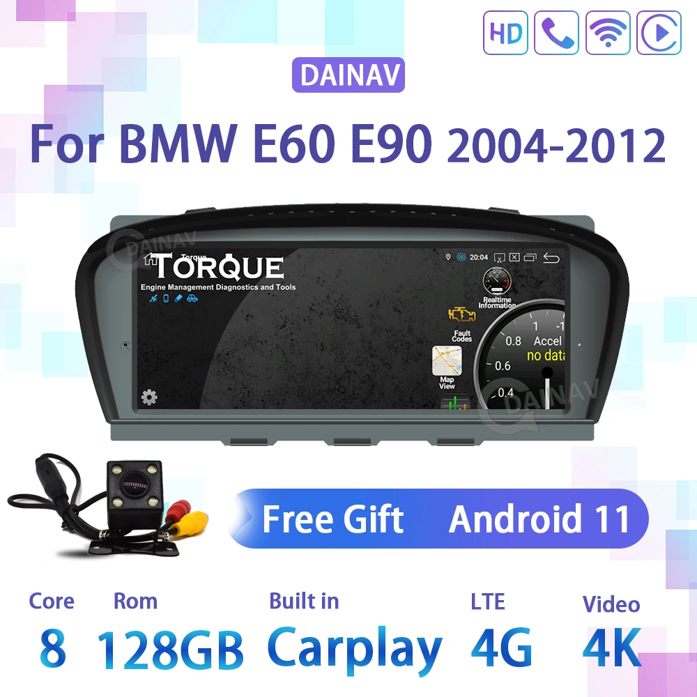 

Wireless Carplay Android 11 Car multimedia player for BMW 5 Series E60 E61 E63 E64 E90 E91 E92 CCC CIC iDrive Radio GPS 4G SIM
