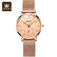 olevs 5190 quartz waterproof watch for women fashion stainless steel strap super thin trendy luxury women wristwatch