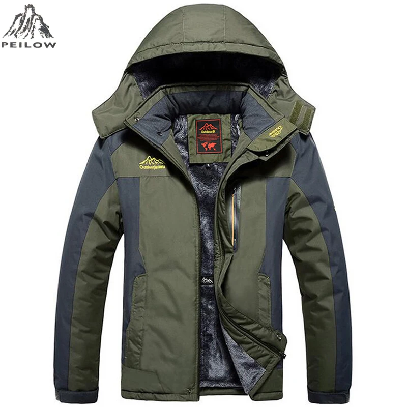 Plus size 5XL,6XL,7XL,8XL,9XL winter jacket men Waterproof windproof velvet warm parka coat Tourism Mountain snow overcoat