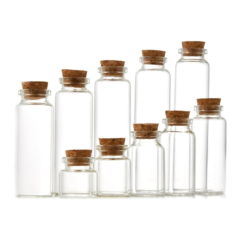 

Mini Glass Bottles Jars with Wood Cork Stoppers Tiny Glass Jars Wishing Bottles Message Bottle for Wedding Favors Drop Shipping