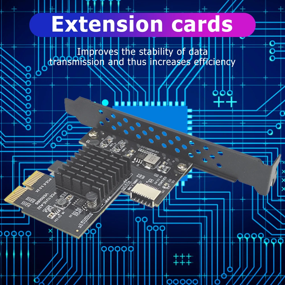 

ASM3142 Chip 10Gbps USB3.1 Type-E 20pin Riser Card USB2.0 PCI-E 3.0 X2 Extender for Computer Multiplier Gadgets