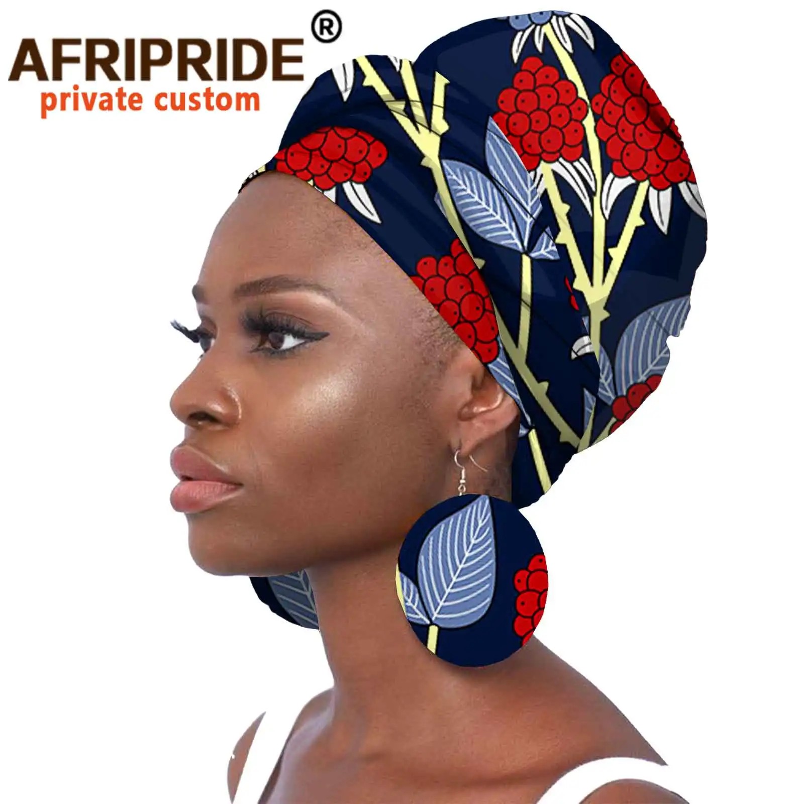 Brincos para Mulher Afripride Ankara Print Bandanas Algodão Feito 50cm * 180cm Headwrap 21h001 &